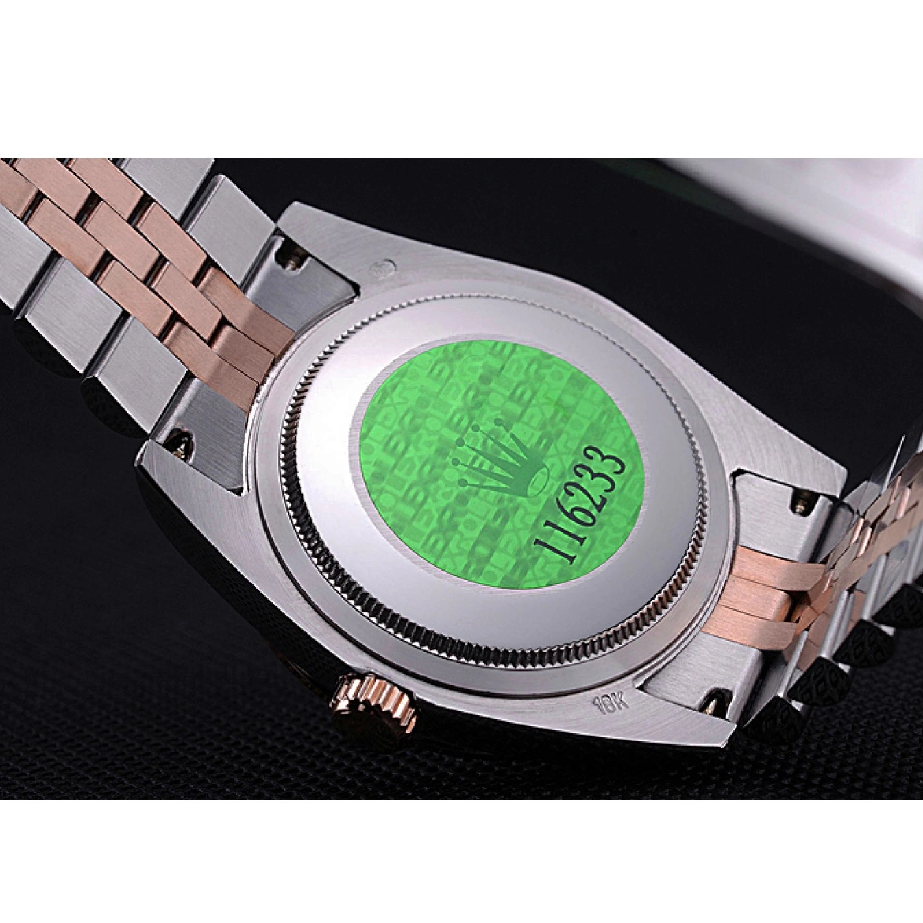 Good copy rolex watches Gold Rolex Stainless DateJust Bracelet Steel 622545 and Dial Black 0815